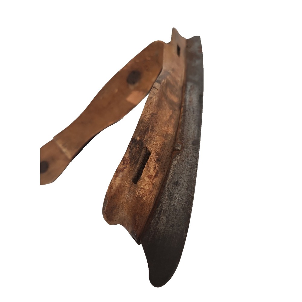 Antique Dutch Wooden Ice Skates H Nauta IJlst Friese Doorloper Mismatched Pair